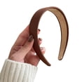 thumbnail image 1 of AWASD Wide Headbands for Women Non Slip Solid Color Soft Stretch Hair Bands Fashion Versatile Plain Headbands for Ladies All-Day Comfort Thick Headbands Accessories Brown One Size, 1 of 4
