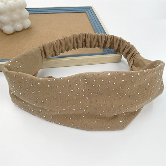 AWASD Wide Headbands for Women Non Slip Versatile Wide Headbands for Women Sweat Head Bands Thick Head Wrap Workout Yoga Running Sports Headbands One Size Brown
