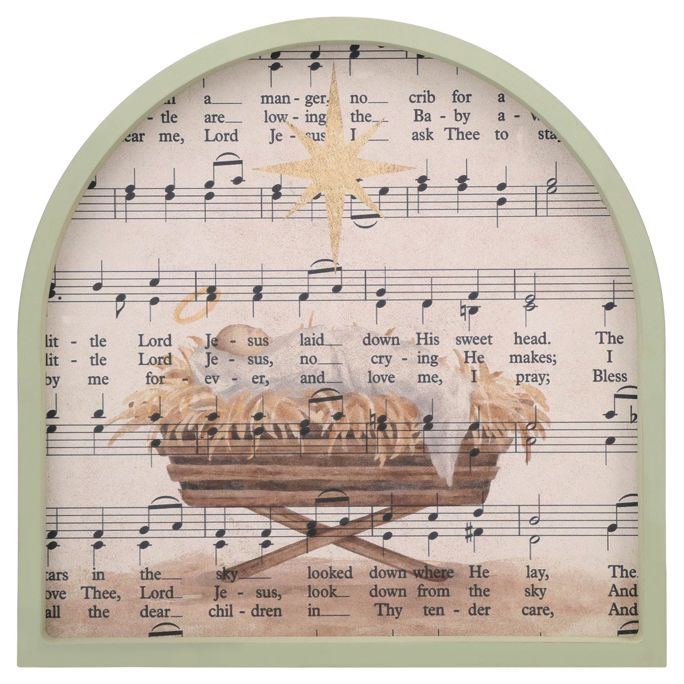 Away in a Manger Framed Christmas Decoration, Multicolor, 7.8" x 8", by Holiday Time