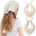 thumbnail image 1 of AWAYTR 2Pcs Floral Hair Bandanas Tie-Back Head Kerchief Women Hair Scarves Lightweight Triangular Head Scarf, 1 of 9