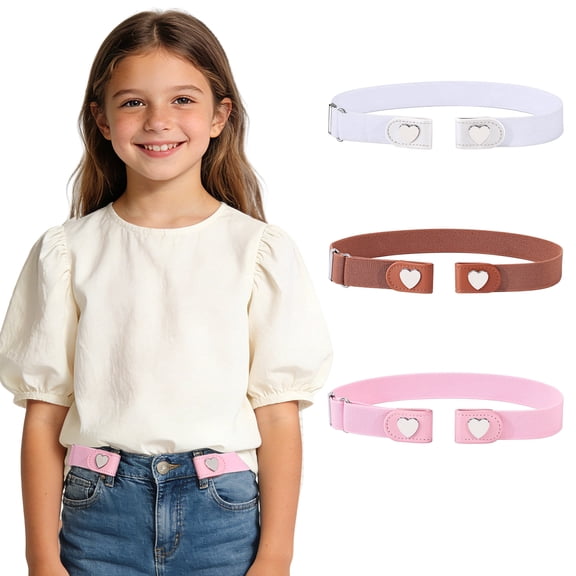 AWAYTR 3 Pcs Children Magnetic Buckle Elastic Belts Easy Wear Adjustable Stretch Belt for Toddler Boys Girls Pants