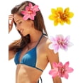 thumbnail image 1 of AWAYTR 3 Pcs Floral Clips for Women Girls Large Hair Flowers Set Tropical Hawaiian Floral Clip for Beach Wedding Hair Accessories, 1 of 8