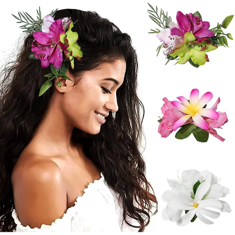 AWAYTR 3 Pcs Flower Hair Clips - Flower Hair Pins Large Hair  display picture 3
