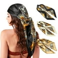 thumbnail image 1 of AWAYTR 35” Large Square Satin Head Scarf - 3Pcs Women Satin Hair Scarves Silk Bandana Scarf Headscarf, 1 of 9