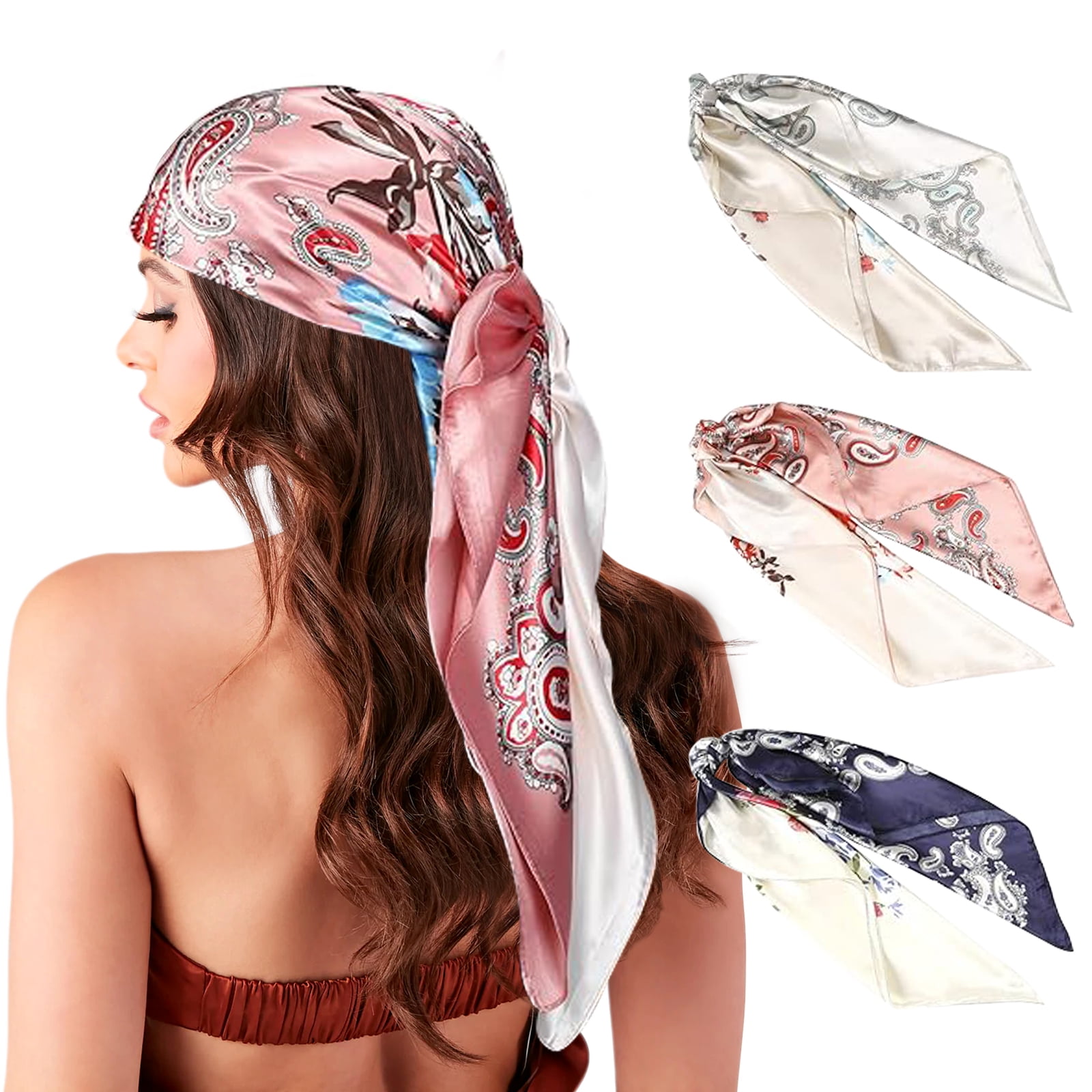 AWAYTR Large Square Satin Head Scarf Set of Silk Kuwait Ubuy