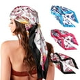 thumbnail image 1 of AWAYTR 35” Large Square Satin Head Scarf - 3Pcs Women Satin Hair Scarves Silk Bandana Scarf Headscarf, 1 of 9