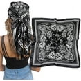 AWAYTR 35" Large Square Satin Head Scarf Silk Hair Scarf Square Hair