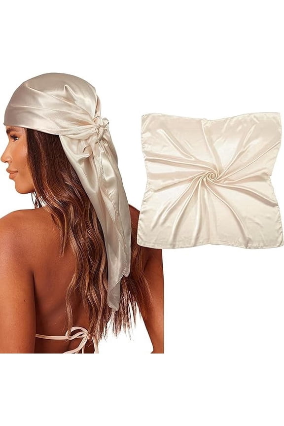 35" Large Square Satin Head Scarf - Silk Hair Scarf Square Hair Bandanas Women Head Wraps