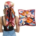thumbnail image 1 of AWAYTR 35" Large Square Satin Head Scarf - Silk Hair Scarf Square Hair Bandanas Women Sleeping Head Wraps, 1 of 8