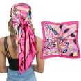 thumbnail image 1 of AWAYTR 35" Large Square Satin Head Scarf - Silk Hair Scarf Square Hair Bandanas Women Sleeping Head Wraps, 1 of 5