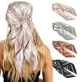 thumbnail image 1 of AWAYTR 35” Satin Large Silk Head Scarf 4 Pcs Women Square Silk Like Neck Scarf Hair Sleeping Wraps Lightweight Silk Bandana, 1 of 10