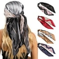 thumbnail image 1 of AWAYTR 35” Satin Large Silk Head Scarf 4 Pcs Women Square Silk Like Neck Scarf Hair Sleeping Wraps Lightweight Silk Bandana, 1 of 7