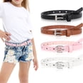 thumbnail image 1 of AWAYTR 4PCS Kids PU Leather Belts for Girls, Heart Shape Metal Buckle, Adjustable Hole Design, Cute Skinny Belt for Uniform Dress Jeans Casual Wear, 1 of 8