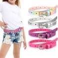 thumbnail image 1 of AWAYTR 4PCS Kids PU Leather Belts for Girls, Heart Shape Metal Buckle, Adjustable Hole Design, Cute Skinny Belt for Uniform Dress Jeans Casual Wear, 1 of 7