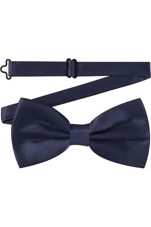 Adjustable Pre-Tied Bow Ties for Boys, Handmade Polyester Bowtie, Classic Solid Formal Wear Bow Tie for Wedding Party