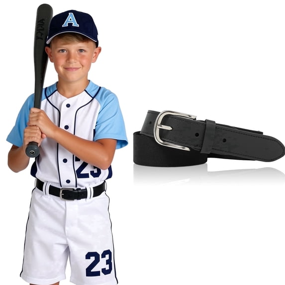 AWAYTR Elastic Adjustable Youth Baseball Belts Black