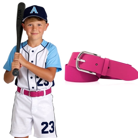 AWAYTR Elastic Adjustable Youth Baseball Belts Hot Pink