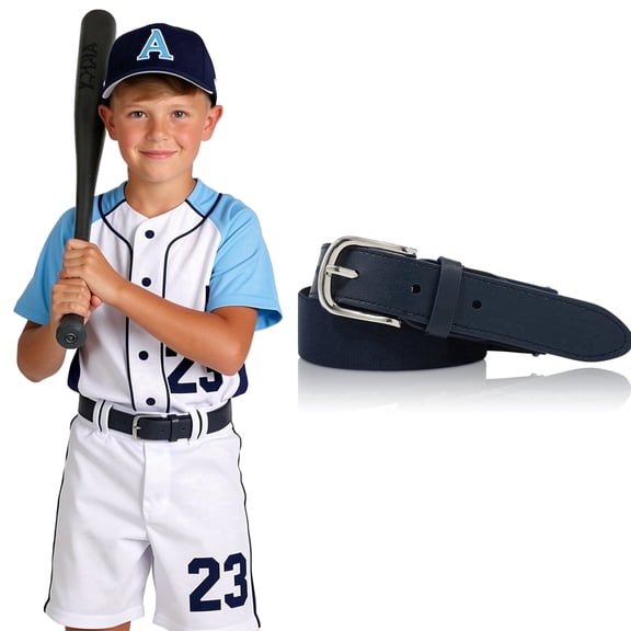 AWAYTR Elastic Adjustable Youth Baseball Belts Navy Blue