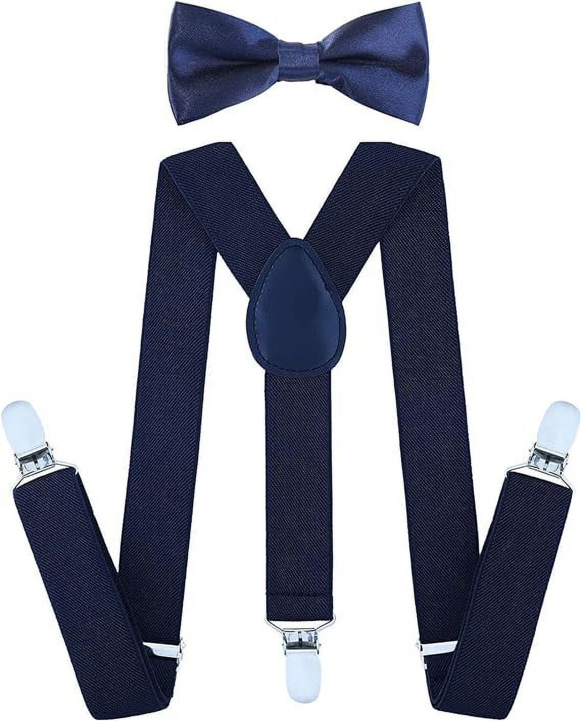 AWAYTR Child Kids Suspenders Bowtie Set Adjustable Suspender Set for