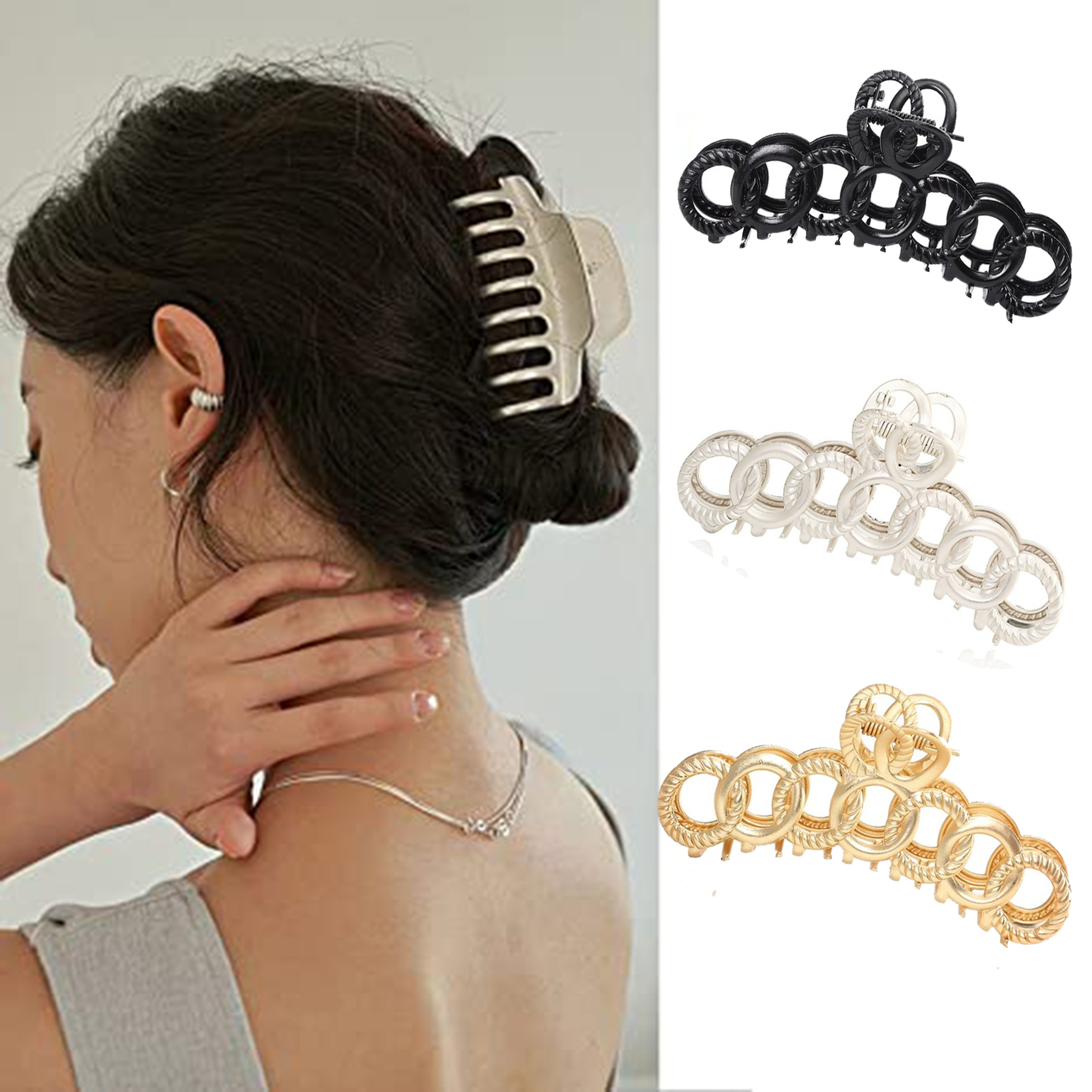 Women's Acrylic Hair Claw Women's Large Crystal Rhinestone Hair Claw Clip - Acrylic Hairpin In Purple, Blue & Colorful Acrylic Multicolor Hair Hair Claws For Women