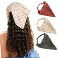 thumbnail image 1 of AWAYTR Floral Elastic Hair Kerchief Scarf Headband 3Pcs Chiffon Head Headband Print Hair Scarves With Hair Clips Hair Bandanas, 1 of 7