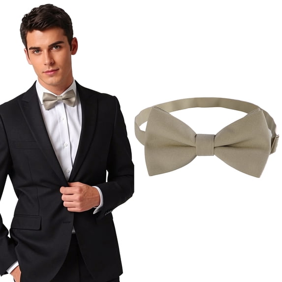 AWAYTR Formal Satin Pre-Tied Bow Tie Adjustable Neck Accessory for Kids Adults Adjustable Pre Tied Bowtie for Wedding Party