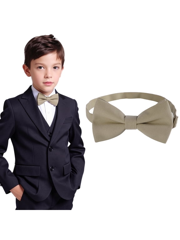 Unisex Child Pre-Tied Bow Tie, Beige