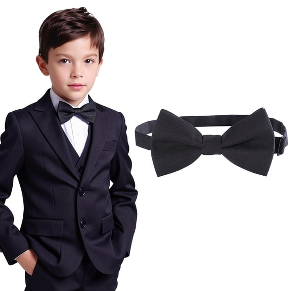AWAYTR Formal Satin Pre-Tied Bow Tie Adjustable Neck Accessory for Kids Adults Adjustable Pre Tied Bowtie for Wedding Party
