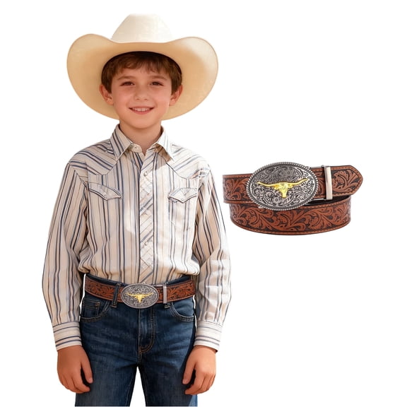 AWAYTR Kids Ratchet Western Belts, High-Quality Belt, Casual Belts, Little Boys