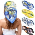 thumbnail image 1 of AWAYTR Lightweight Women's Silk Satin Square Headscarf Scarf Bandana 4 Pack, Floral Print, 1 of 9