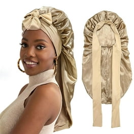 AWAYTR Satin Bonnet Silk Hair Bonnets for Women Curly Hair Wrap for Sleeping Cap Reversible Bonnet with Tie Band Night Cap