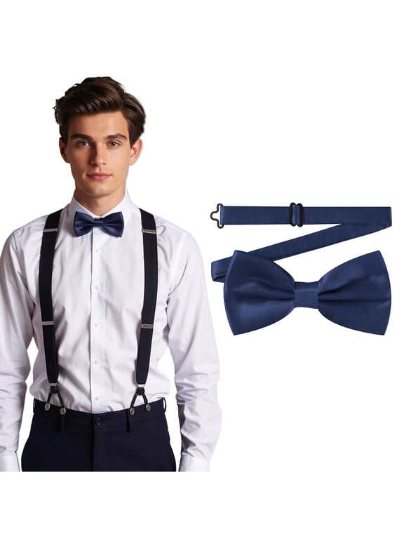 Men Pre-Tied Bow Tie Adjustable Tuxedo Neck Bowtie Bows Ties Classic Formal Bowtie for Wedding Party Business