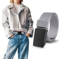 thumbnail image 1 of AWAYTR Nylon Ratchet Automatic Metal Buckle Adjustable No-Hole Boys Baseball Belts, Grey, 1 of 8