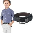 thumbnail image 1 of AWAYTR Reversible Kids Belts for Boys - Black and Brown Leather Belt for School Uniform Casual Jeans, 1 of 11