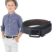 AWAYTR Reversible Kids Belts for Boys - Black and Brown Leather Belt for School Uniform Casual Jeans