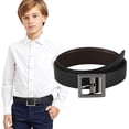 thumbnail image 1 of AWAYTR Kids Reversible Leather Belts- Brown and Black Leather Belt Two in One Formal Casual Belt, 1 of 11