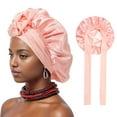 thumbnail image 1 of AWAYTR Satin Bonnet Silk Bonnet for Sleeping Silk Sleep Cap Double Layer Hair Bonnet with Elastic Tie Band, 1 of 8