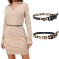 thumbnail image 1 of AWAYTR Skinny Reversible Faux Leather Belt for Women, Hole-Free Design Gold Buckle, Thin Waist Belt for Jeans Dress Casual Formal Outfits, 1 of 11