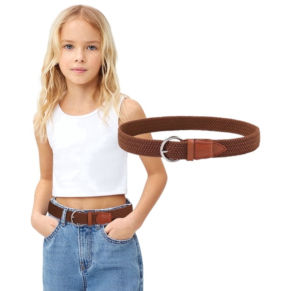 AWAYTR Elastic Kids' Baseball Belts Brown