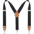 thumbnail image 1 of AWAYTR Toddlers Kids Boys Mens Suspenders - Y Back Adjustable Strong Clips Synthetic Leather Suspenders, 1 of 12