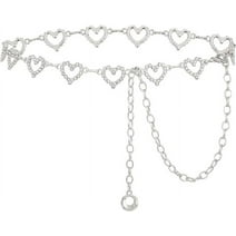 A Women's Silver Metal Shiny Round Waist Chain, Versatile Waist ...
