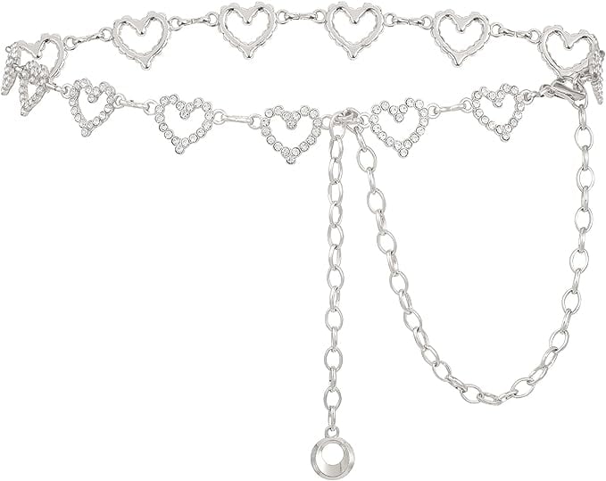 AWAYTR Waist Chains Belts for Women - Rhinestone Gold Silver Chain ...