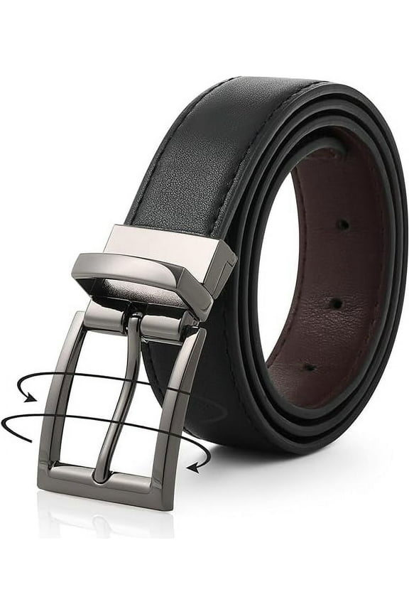 Women Belt Reversible Leather Belt - Two Color-in-One Belt for Casual Jeans Dress