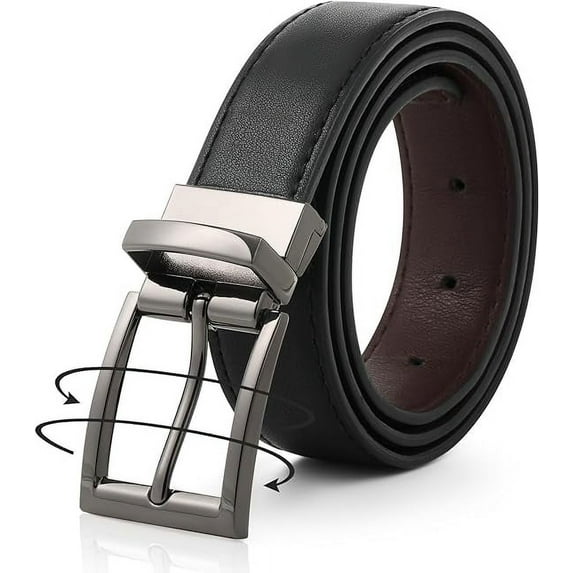 AWAYTR Women Belt Reversible Leather Belt - Two Color-in-One Belt for Casual Jeans Dress