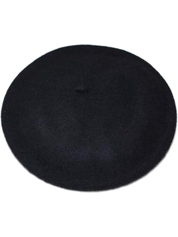 Women French Wool Beret Hats - Solid Color Classic Beanie Winter Cap