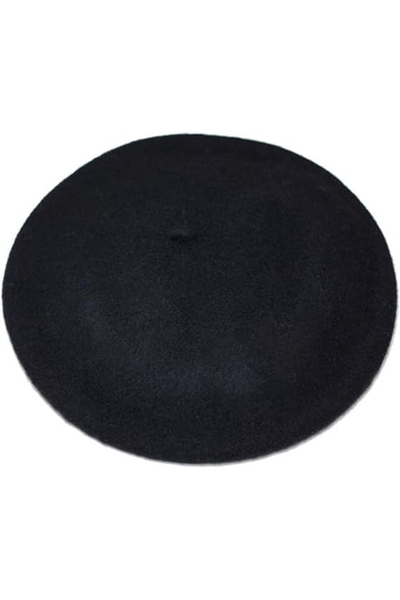 Women French Wool Beret Hats - Solid Color Classic Beanie Winter Cap