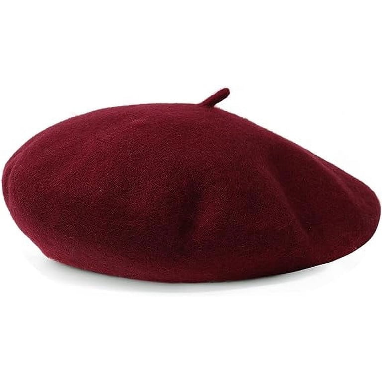 AWAYTR Women French Wool Beret Hats - Solid Color Classic  display picture 2