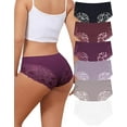 thumbnail image 1 of AWAYTR Women Lace Seamless Bikini Panties Ladies Soft No Show Hipster 6 Pack S-XXL, 1 of 5