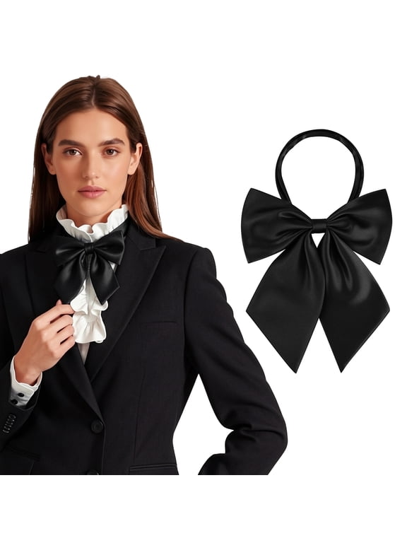 Women Large Bow Tie, Adjustable Neck Strap Bowknot, Elegant Dressy Bowtie