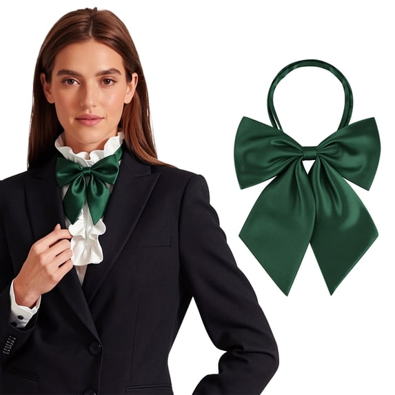 AWAYTR Pre-Tied Adjustable Neck Strap Solid Color Bow Tie Women's